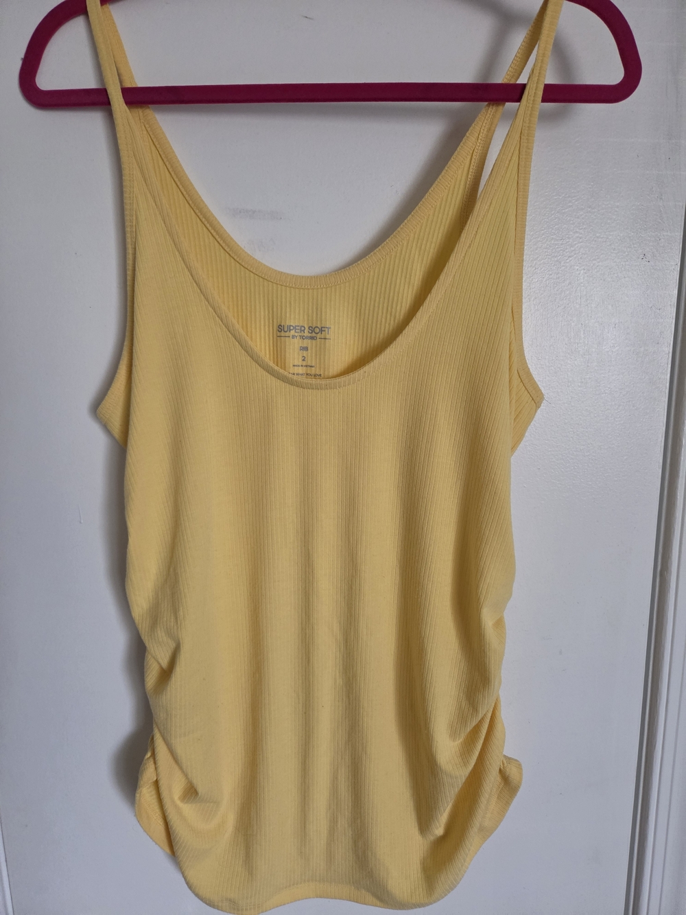 torrid Pale Yellow Ribbed Tank Top